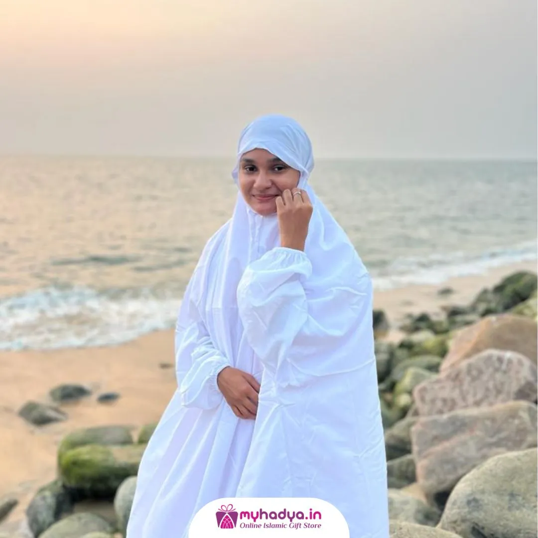 White plain islamic prayer dress