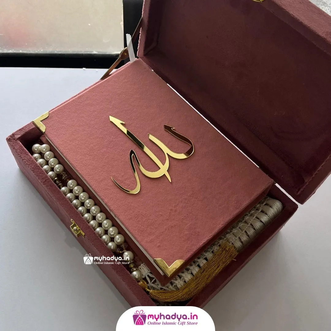Velvet Premium Islamic Hamber set Pink